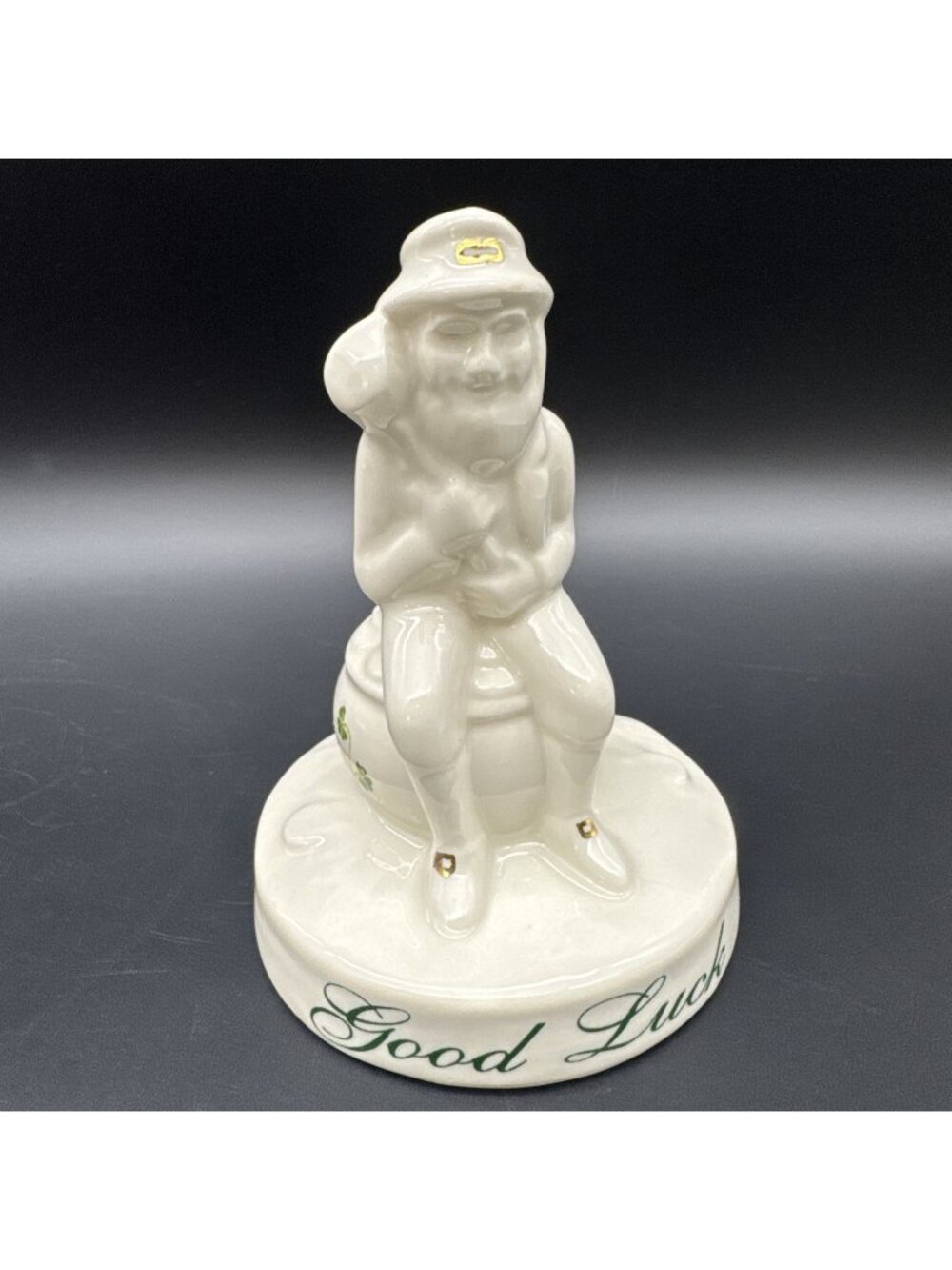 Vintage Donegal Bone China Good luck Leprechaun Figurine Shamrock Lucky Irish
